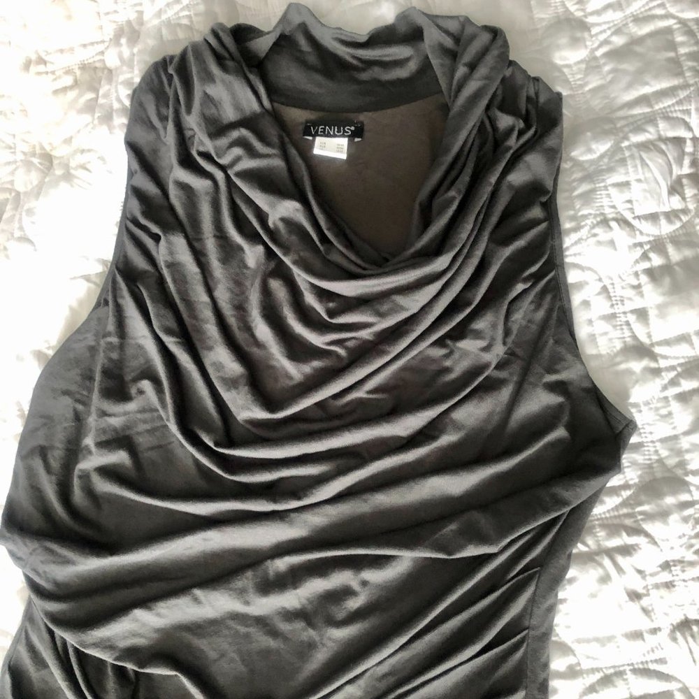 VENUS BODYCON COWLNECK JERSEY DRESS EUC - Picture 6 of 7
